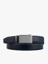 Granatowy pasek ze skóry licowej. Niebieskie paski damskie Brawo sp. z o.o., bez wzorów, ze skóry, eleganckie. Za 129.99 zł.