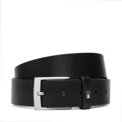 Pasek Tommy Hilfiger. Czarne paski damskie Tommy Hilfiger, bez wzorów. Za 229.99 zł.