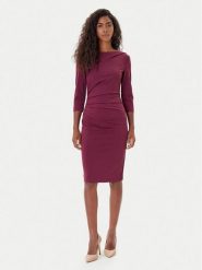 Rinascimento Sukienka koktajlowa CFC0126154003 Bordowy Slim Fit. Czerwone sukienki damskie Rinascimento, l, bez wzorów, z syntetyku, wizytowe, bez kołnierzyka, bez ramiączek. Za 529.99 zł.