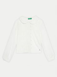 United Colors Of Benetton Koszula 5RZPCQ03H Biały Regular Fit. Białe bluzki dla dziewczynek United Colors Of Benetton, bez wzorów, z lyocellu, bez ramiączek. Za 109.99 zł.