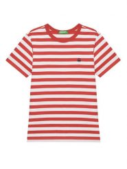 United Colors Of Benetton T-Shirt 3FHXC10MW Czerwony Regular Fit. Czerwone t-shirty dla chłopców United Colors Of Benetton, bez wzorów, z bawełny, bez ramiączek. Za 39.99 zł.
