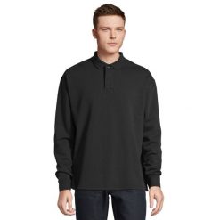 Bluza Polo Dla Dorosłych Unisex Heritage Neck. Czarne bluzy damskie SOL'S, s, bez wzorów, bez kaptura. Za 174.99 zł.