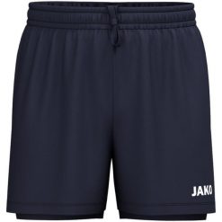 Szorty 2 w 1 Jako One. Niebieskie krótkie spodenki sportowe męskie Jako, l, bez wzorów, z materiału, do biegania. Za 304.50 zł.