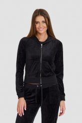 JUICY COUTURE Czarna bluza Heritage Robyn. Czarne bluzy damskie Juicy Couture, s, bez wzorów, bez kaptura. W wyprzedaży za 426.99 zł.