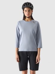 4F Koszulka rowerowa z długim rękawem damska - niebieska XL. Niebieskie koszulki sportowe damskie 4f, l, bez wzorów, z dzianiny, bez kołnierzyka, bez ramiączek, rowerowe. W wyprzedaży za 79.99 zł.