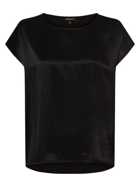 More & More Bluzka Kobiety Satyna czarny, 36. Czarne bluzki damskie More & More, bez wzorów, z dżerseju, eleganckie, bez kołnierzyka, bez ramiączek. Za 199.95 zł.