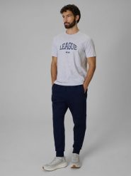4F Spodnie dresowe joggery męskie - granatowe 3XL. Niebieskie spodnie sportowe męskie 4f, m, bez wzorów, z dresówki, na fitness i siłownię. Za 159.99 zł.
