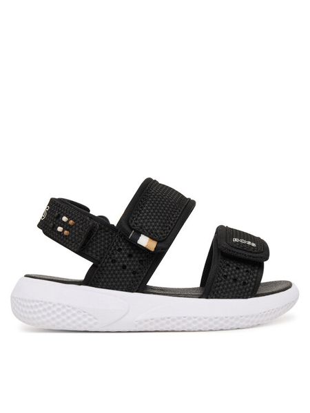 BOSS Sandały J52823 M Czarny. Czarne sandały chłopięce Boss, ze skóry, bez zapięcia. Za 273.99 zł.