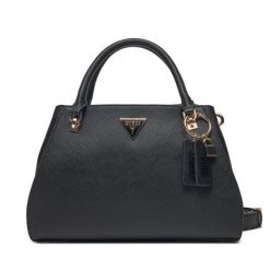 Torebka Guess. Czarne listonoszki damskie Guess, z aplikacjami, bez dodatków. Za 279.99 zł.