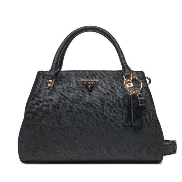 Torebka Guess. Czarne listonoszki damskie Guess, z aplikacjami, bez dodatków. Za 199.99 zł.