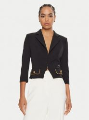 Elisabetta Franchi Marynarka GI-T85-46E2 Czarny Regular Fit. Czarne żakiety damskie Elisabetta Franchi, bez wzorów, z syntetyku. Za 1,499.00 zł.