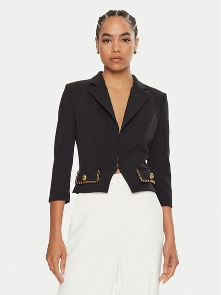 Elisabetta Franchi Marynarka GI-T85-46E2 Czarny Regular Fit. Czarne żakiety damskie Elisabetta Franchi, bez wzorów, z syntetyku. Za 1,269.99 zł.