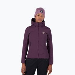 Kurtka ocieplana damska Rossignol Opside Hoodie. Fioletowe kurtki damskie Rossignol, na zimę, bez wzorów, bez kaptura. Za 899.99 zł.