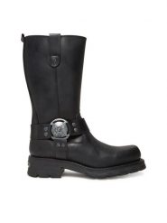 NEW ROCK Kozaki M-7610-S1 Czarny. Czarne kozaki damskie NEW ROCK, ze skóry, bez obcasa, na płaskiej podeszwie. Za 1,149.00 zł.