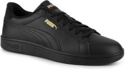 Buty sneakersy sportowe trampki czarne unisex PUMA SMASH 3.0. Czarne obuwie sportowe damskie Puma, z aplikacjami, z gumy, sportowe, bez zapięcia. Za 169.00 zł.