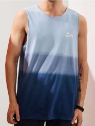 Tank top z efektem ombre i nadrukiem na plecach - Inny. T-shirty męskie Sinsay, l, bez wzorów, bez kołnierzyka. Za 19.99 zł.