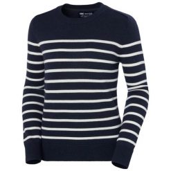 Damski sweter z wełny Helly Hansen. Niebieskie swetry damskie Helly Hansen, bez wzorów, z wełny, sportowe, bez kołnierzyka, bez ramiączek, bez kaptura. W wyprzedaży za 568.65 zł.