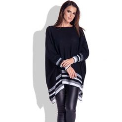 Czarna Bluzka Oversizowa z Motywem Pasków. Bluzki damskie marki Molly.pl. Za 119.90 zł.