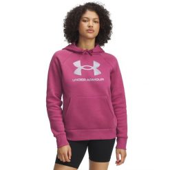 Bluza damska z kapturem Under Armour Rival Fleece Shimmer. Fioletowe bluzy sportowe damskie Under Armour, s, bez wzorów, z bawełny, z kapturem, na fitness i siłownię. Za 296.99 zł.