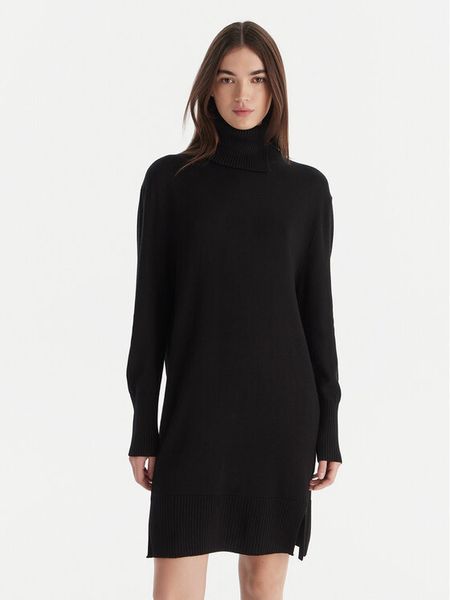 BOSS Sukienka dzianinowa C_Feringatessa 50550493 Czarny Relaxed Fit. Czarne sukienki damskie Boss, l, bez wzorów, z dzianiny, bez kołnierzyka, bez ramiączek. Za 799.99 zł.