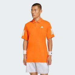 Koszulka Club Tennis 3-Stripes Polo. Brązowe koszulki polo męskie Adidas, bez wzorów, z materiału, sportowe, bez ramiączek. Za 199.00 zł.