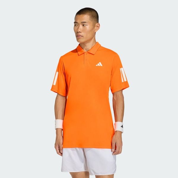 Koszulka Club Tennis 3-Stripes Polo. Brązowe koszulki polo męskie Adidas, bez wzorów, z materiału, sportowe, bez ramiączek. Za 199.00 zł.