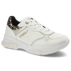 Białe Sneakersy Tommy Hilfiger Damskie Modne Buty. Białe półbuty damskie Tommy Hilfiger, bez wzorów, z materiału, bez obcasa, na obcasie, bez zapięcia. Za 270.00 zł.