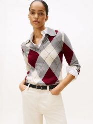 Tommy Hilfiger Sweter z dzianiny Kobiety Bawełna szary|czerwony|biały, XS. Białe swetry damskie Tommy Hilfiger, xs, bez wzorów, z bawełny, klasyczne, bez kołnierzyka, bez ramiączek, bez kaptura. Za 549.95 zł.