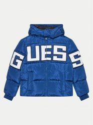 Guess Kurtka puchowa L4BL04 WB240 Granatowy Regular Fit. Niebieskie kurtki i płaszcze dla chłopców Guess, z aplikacjami, z puchu, bez kaptura. Za 299.99 zł.
