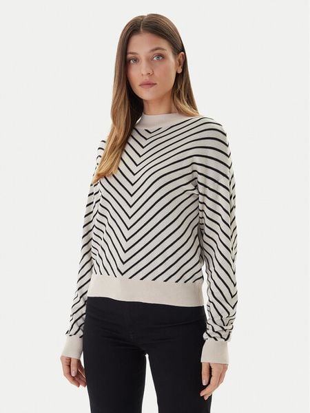 Vero Moda Sweter Capricorn 10331893 Beżowy Regular Fit. Brązowe swetry damskie Vero Moda, s, bez wzorów, z bawełny, bez kołnierzyka, bez ramiączek, bez kaptura. Za 159.99 zł.