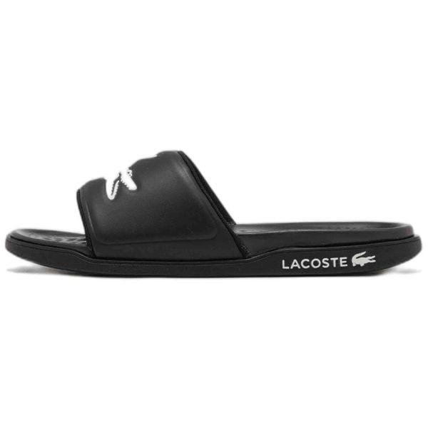 Klapki Sportowe Męskie Lacoste Serve Slide Dual. Czarne klapki męskie Lacoste, z materiału, klasyczne. Za 281.60 zł.
