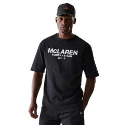 Koszulka McLaren Racing Wordmark. Czarne koszulki sportowe męskie New Era, l, bez wzorów, z materiału, bez kołnierzyka, bez ramiączek. Za 173.05 zł.