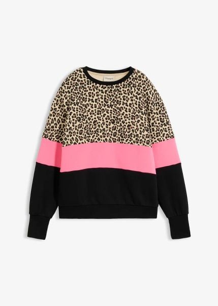 Bluza z mieszanki bawełny. Zielone bluzy damskie bonprix, bez wzorów, z bawełny, bez kaptura. Za 94.99 zł.