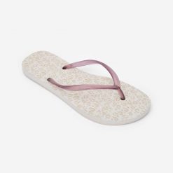 Japonki damskie Decathlon 500 Animal. Białe obuwie sportowe damskie Decathlon, bez wzorów, na fitness i siłownię. Za 39.99 zł.