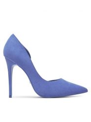 DeeZee Szpilki DZ0024 Niebieski. Niebieskie szpilki damskie DeeZee, bez wzorów, z materiału, bez obcasa, bez zapięcia. Za 159.99 zł.