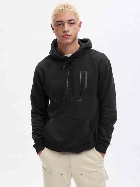 Bluza męska GAP Shine Logo Hoodie. Czarne bluzy męskie GAP, m, bez wzorów, z bawełny, bez kaptura. Za 149.99 zł.