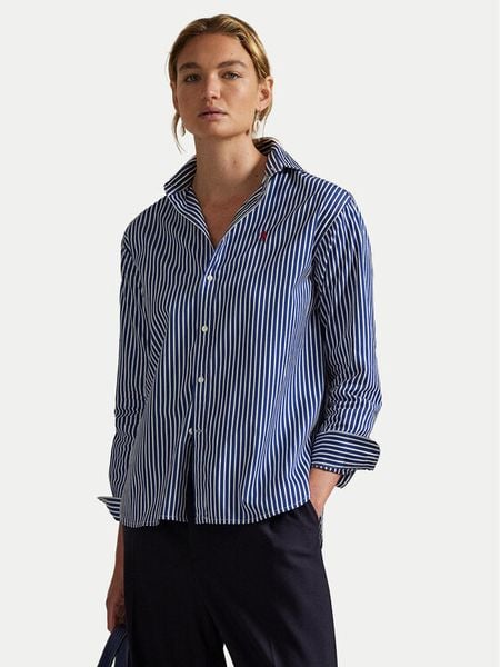 Polo Ralph Lauren Koszula 211910743032 Niebieski Regular Fit. Niebieskie bluzki damskie Polo Ralph Lauren, l, bez wzorów, z bawełny, bez kołnierzyka, bez ramiączek. Za 509.99 zł.