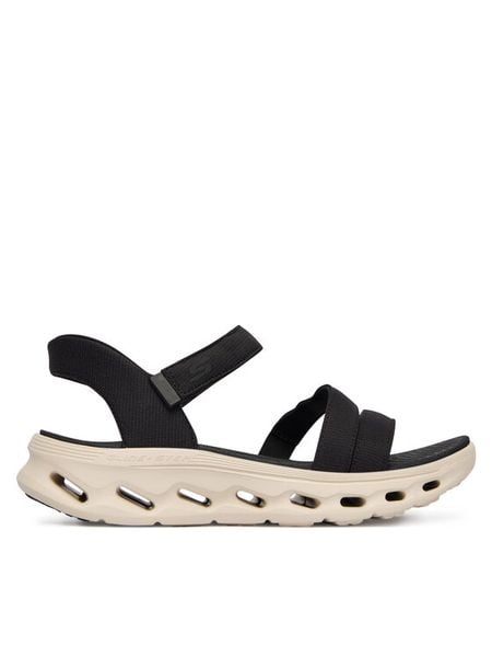 Skechers Sandały Go Walk Glide-Step 2.0 Sandal 141269/BKW Czarny. Czarne sandały damskie Skechers, bez wzorów, z materiału, bez obcasa, na płaskiej podeszwie, bez zapięcia. Za 319.99 zł.