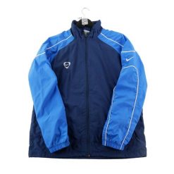 Second life - Kurtka męska Y2K Nylonowa z siateczkową podszewką - Jak nowy. Niebieskie kurtki męskie Nike, l, bez wzorów, z materiału, klasyczne, bez kaptura. Za 186.06 zł.