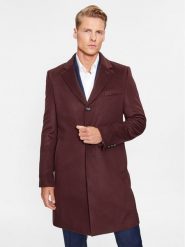 Boss Płaszcz wełniany H-Hyde-234 50502327 Bordowy Slim Fit. Czerwone płaszcze męskie Boss, na zimę, m, bez wzorów, z wełny, bez kaptura. Za 2,389.00 zł.