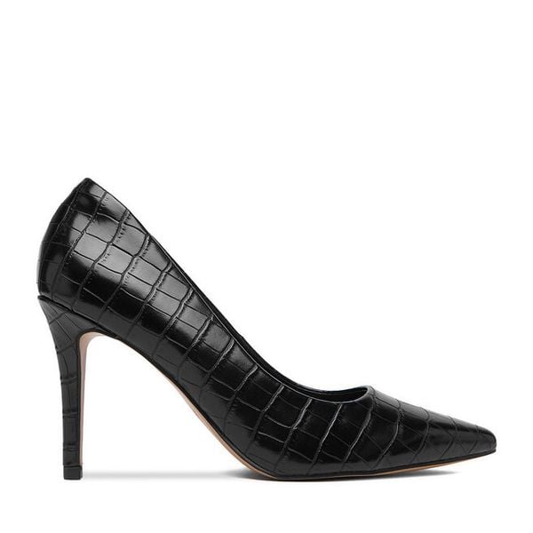 Szpilki JENNY. Czarne szpilki damskie Jenny, bez wzorów, bez obcasa, bez zapięcia. Za 139.99 zł.