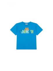 T-shirt chłopięce moschino turchese. Niebieskie t-shirty dla chłopców MOSCHINO, bez wzorów, z materiału, bez ramiączek. Za 446.50 zł.
