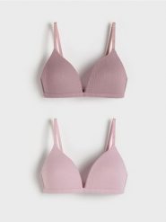 Biustonosz 2 pack - jasnofioletowy. Fioletowe biustonosze Reserved, bez wzorów, z bawełny. W wyprzedaży za 55.99 zł.