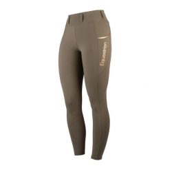 Damskie legginsy jeździeckie o średniej przyczepności HORKA Mindy. Brązowe legginsy damskie Horka, l, bez wzorów, z materiału. Za 408.50 zł.