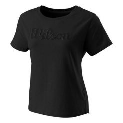 Koszulka damska Wilson Script Eco Cotton Tee. Czarne koszulki sportowe damskie Wilson, xs, bez wzorów, sportowe, bez kołnierzyka. Za 95.00 zł.