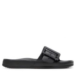 Klapki Big Star Shoes. Czarne klapki damskie BIG STAR SHOES, bez wzorów, retro, bez obcasa. Za 49.99 zł.