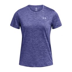 Koszulka treningowa damska Under Armour Tech C-Twist. Czerwone koszulki sportowe damskie Under Armour, xl, bez wzorów, bez kołnierzyka, bez ramiączek. Za 89.99 zł.