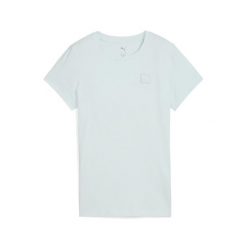 Damska koszulka ESS ELEVATED PUMA Peaceful Blue. Niebieskie koszulki sportowe damskie Puma, z aplikacjami, na fitness i siłownię. Za 178.00 zł.