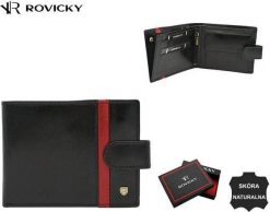 Rovicky Skórzany portfel męski z systemem RFID Rovicky NoSize. Portfele męskie ROVICKY, bez wzorów. Za 139.69 zł.