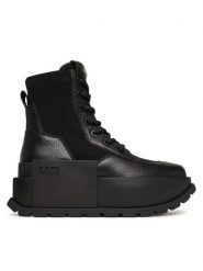 United Nude Trzewiki Roko Trooper 1096701165 Czarny. Czarne botki damskie United Nude, ze skóry, bez obcasa, na koturnie, bez zapięcia. Za 1,579.00 zł.